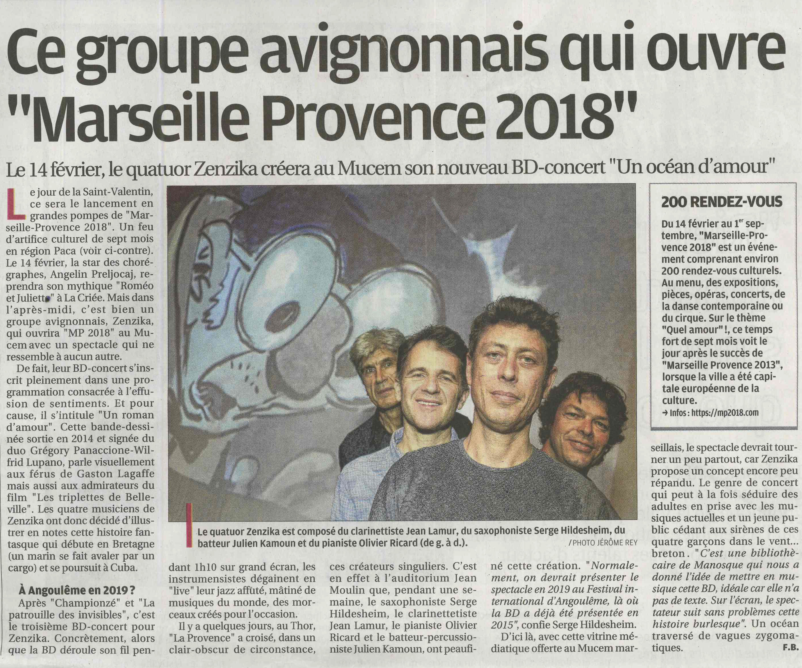 Article La Provence Janvier 2018